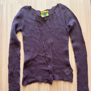 UNIF brown sheer top XS